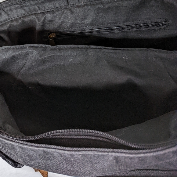 Protege Travel Gear Messenger Bag Canvas Multi Pockets Leather Pulls Gray - Picture 13 of 16